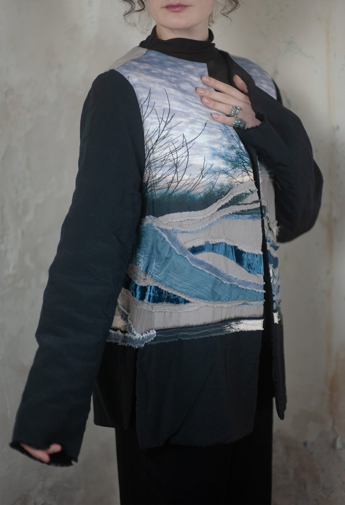 Hand-Appliquéd Landscape Jacket