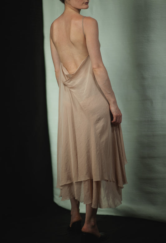 Peach Fly Chiffon Dress - Light, Breezy, Elegant, and Effortless