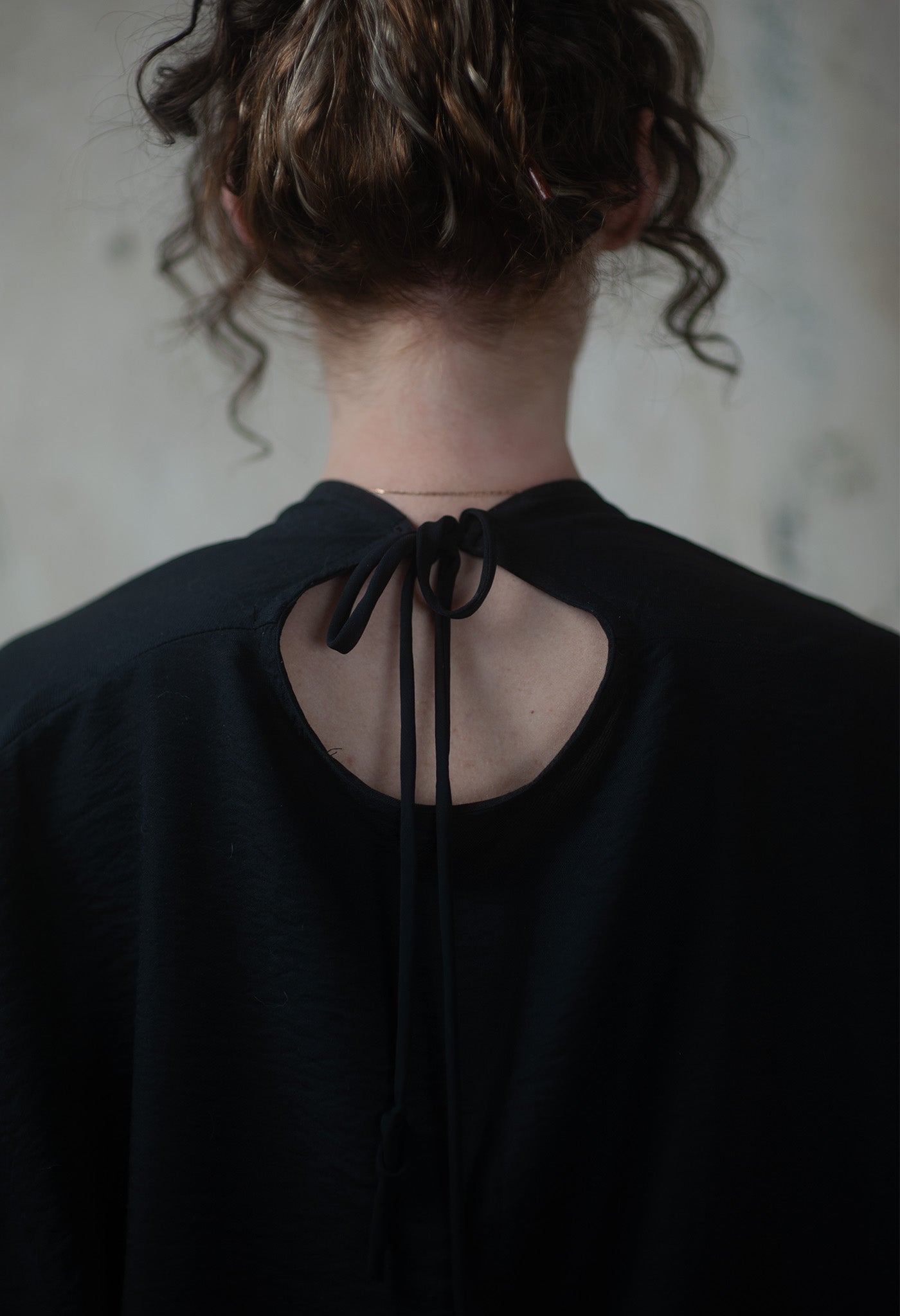 Oversized Black Tunic with Artistic Detailing