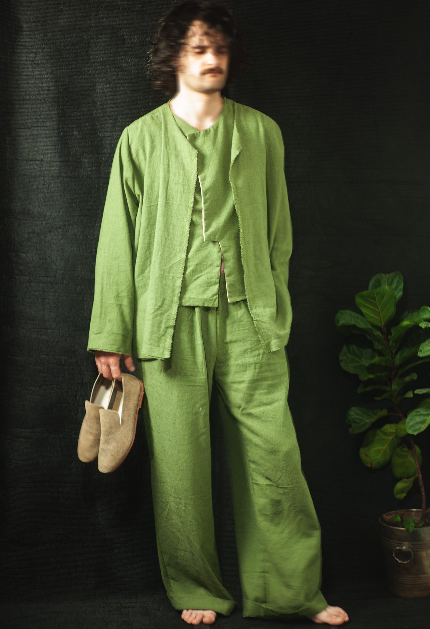 Grassed Linen Loungewear 3-Piece Set