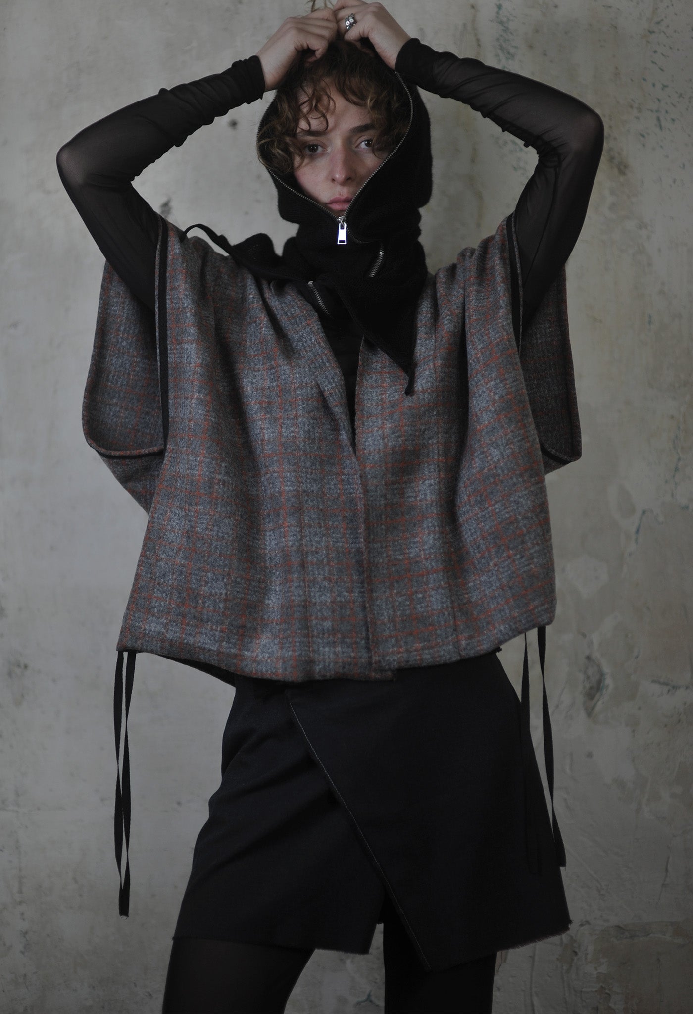 Plaid Sleeveless Jacket