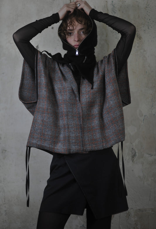 Plaid Sleeveless Jacket