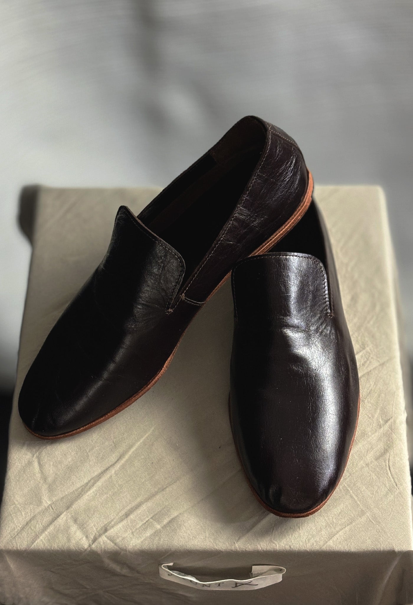 Dark Chocolate Leather Loafers