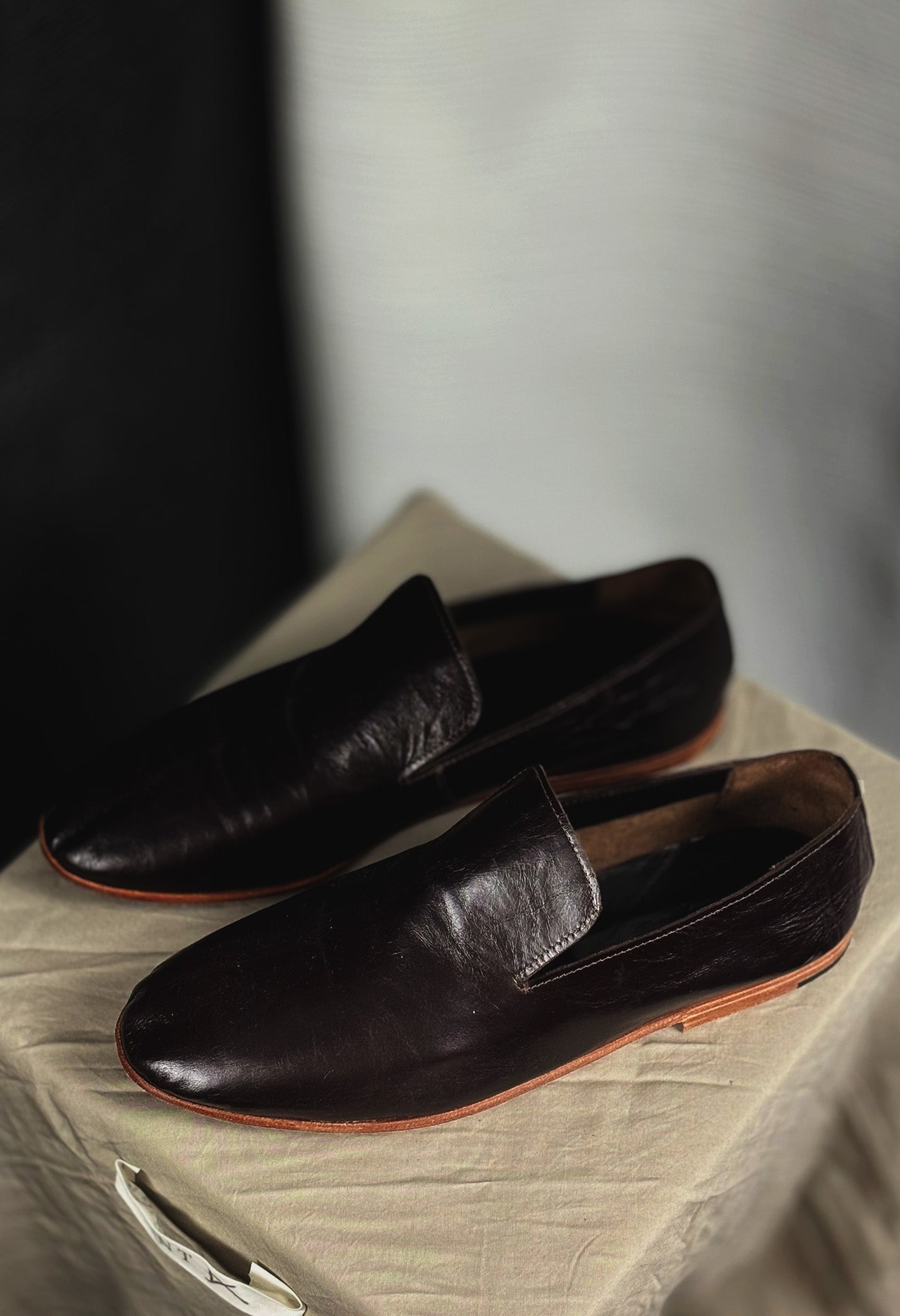 Dark Chocolate Leather Loafers