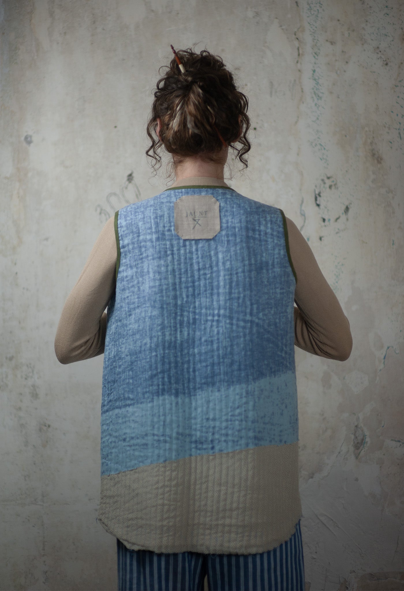 Reversible Hand-Quilted Linen Vest