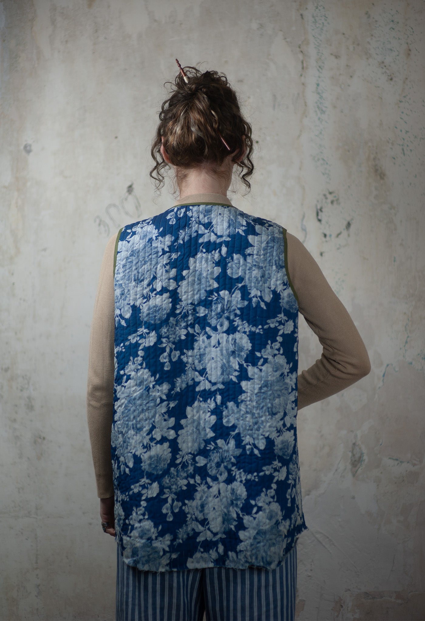 Reversible Hand-Quilted Linen Vest