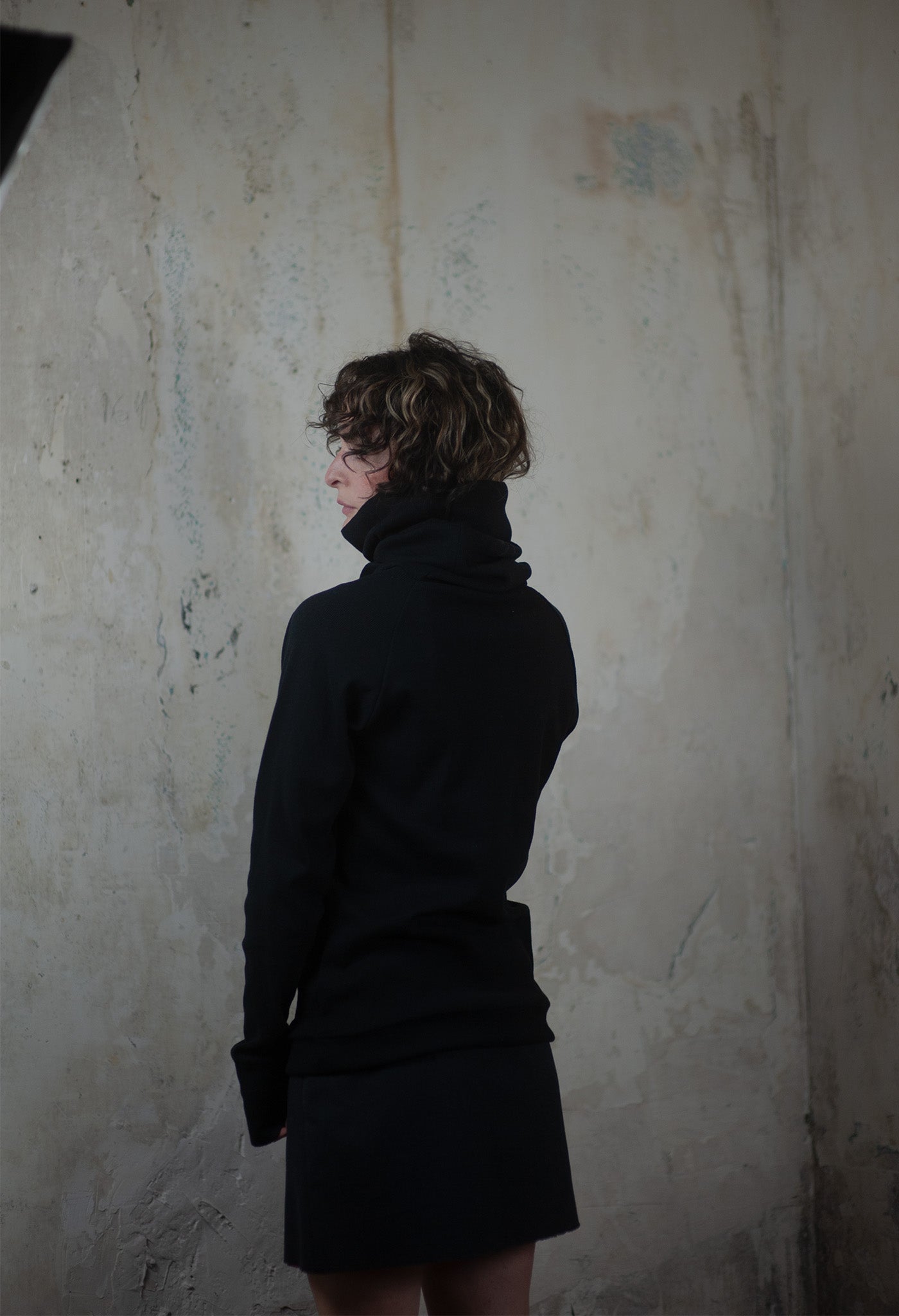 Black Ribbed Turtleneck