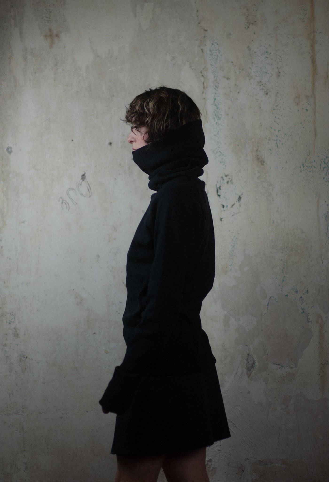Black Ribbed Turtleneck
