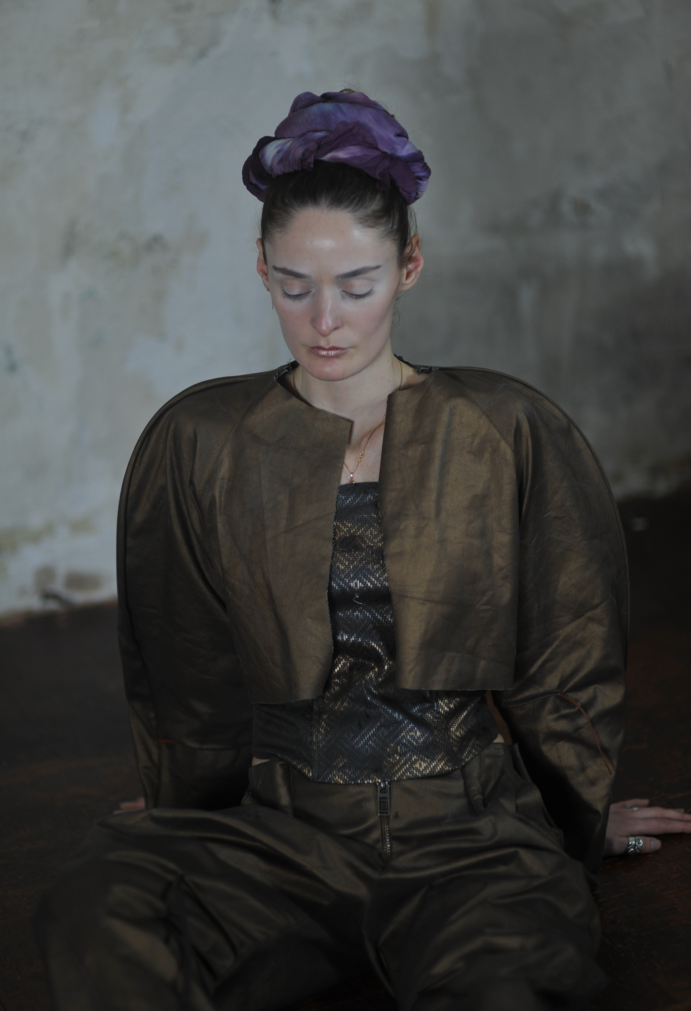 Structured Gold-Washed Denim Jacket