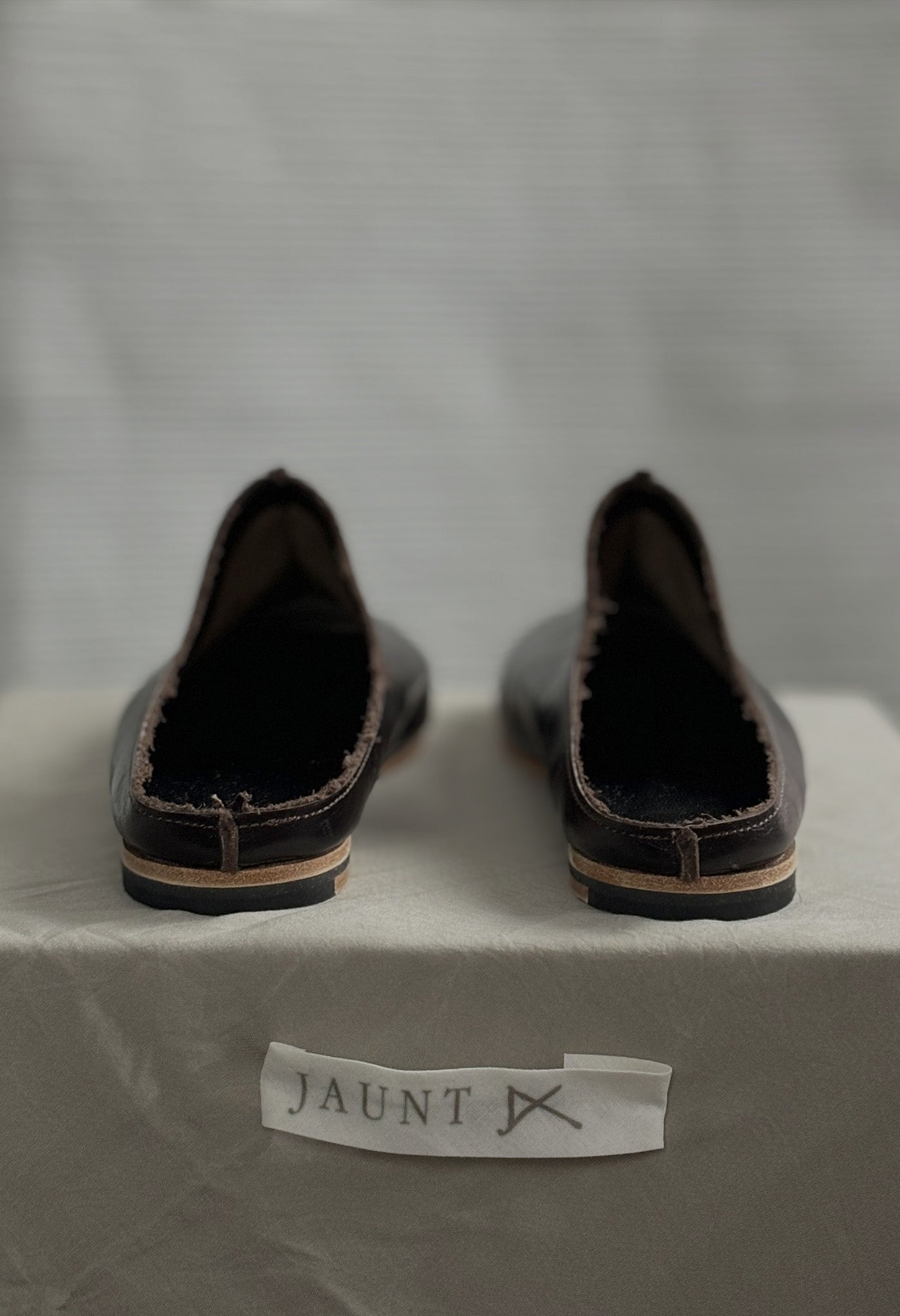 Dark Chocolate Leder Flat Mules
